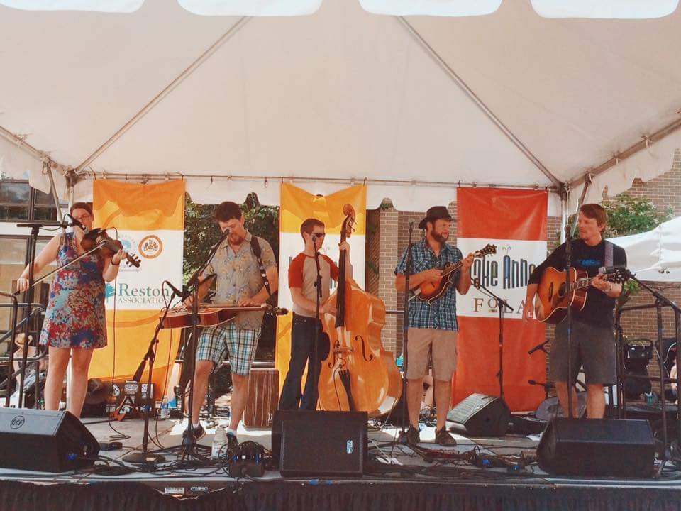 Split String Soup band performing at Lake Anne Roots Fest